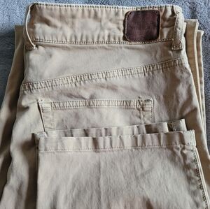 MENS KHAKI PETER MILLAR PANTS SIZE 32x29 5 POCKET EUC 12309 COTTON BLEND